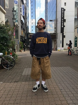 「WIGWAM（ウィグワム）のアイテム」を使った、牛木さん（メンズ・165cm）の春コーディネート