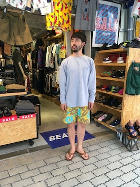 「サーフショーツ」｜牛木さん（メンズ・165cm）の夏コーディネート