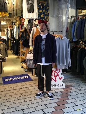 「rasox（ラソックス）のアイテム」を使った、牛木さん（メンズ・165cm）の秋コーディネート