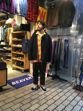 「rasox（ラソックス）のアイテム」を使った、牛木さん（メンズ・165cm）の秋コーディネート