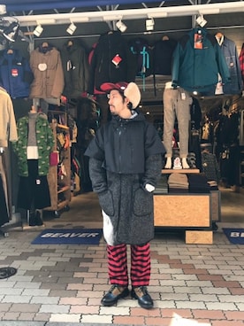 「rasox（ラソックス）のアイテム」を使った、牛木さん（メンズ・165cm）の秋コーディネート