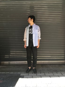 「rasox（ラソックス）のアイテム」を使った、牛木さん（メンズ・165cm）の春コーディネート