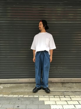 「TOPO DESIGNS（トポデザインズ）のアイテム」を使った、牛木さん（メンズ・165cm）の夏コーディネート