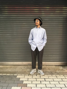 「MANASTASH（マナスタッシュ）のアイテム（パンツ）」を使った、牛木さん（メンズ・165cm）の夏コーディネート