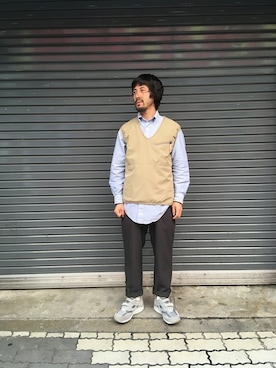 「MANASTASH（マナスタッシュ）のアイテム（パンツ）」を使った、牛木さん（メンズ・165cm）の夏コーディネート