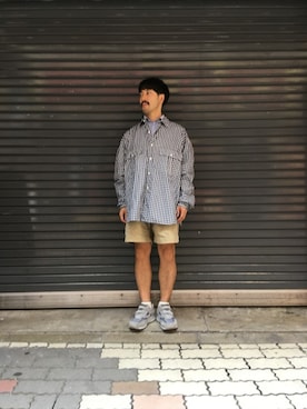 「SAS（エスエーエス）のアイテム（スニーカー）」を使った、牛木さん（メンズ・165cm）の夏コーディネート