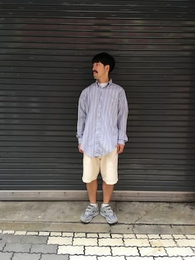 「SAS（エスエーエス）のアイテム（スニーカー）」を使った、牛木さん（メンズ・165cm）の夏コーディネート