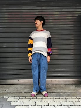 「ラガーシャツ」｜牛木さん（メンズ・165cm）の秋コーディネート