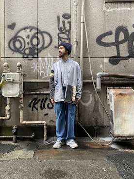 「rasox（ラソックス）のRasox/ラソックス　メリノウール・クルー メンズ（ソックス/靴下）」を使った、牛木さん（メンズ・165cm）の冬コーディネート