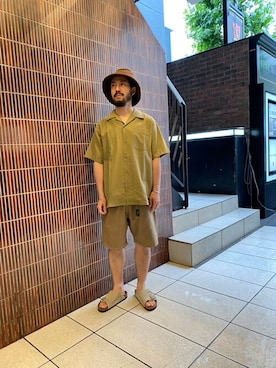 「MANASTASH（マナスタッシュ）のアイテム（パンツ）」を使った、牛木さん（メンズ・165cm）の夏コーディネート