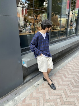 「MANASTASH（マナスタッシュ）のMANASTASH/マナスタッシュ　HEMP SHORTS for BEAVER ヘンプショーツフォービーバー（その他パンツ）」を使った、牛木さん（メンズ・165cm）の秋コーディネート