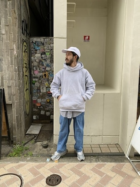 BEAVER上野店｜牛木使用「LOS ANGELES APPAREL（LA APPAREL / ロサンゼルスアパレル　 Heavy Fleece Hood Sweat ヘビーフリースフードスウェット）」的時尚穿搭