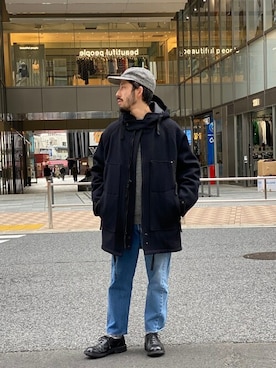 「ショット」｜「アイテム（レッグウェア）」を使った、牛木さん（メンズ・165cm）の冬コーディネート