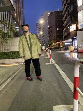 「BEAVER（ビーバー）のアイテム（ブルゾン）」を使った、牛木さん（メンズ・165cm）の冬コーディネート