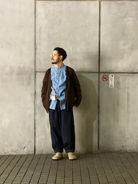 「MANASTASH（マナスタッシュ）のアイテム（キーケース/キーアクセサリー）」を使った、牛木さん（メンズ・165cm）の冬コーディネート