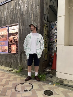 「COBRA CAPS（コブラキャップス）のアイテム」を使った、牛木さん（メンズ・165cm）の春コーディネート