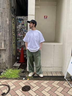 「CAL O LINE（キャルオーライン）のアイテム（帽子）」を使った、牛木さん（メンズ・165cm）の春コーディネート