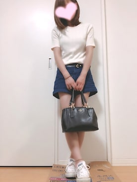 「one way（ワンウェイ）のアイテム（パンツ）」を使った、涼菜さん（レディース・153cm）の夏コーディネート