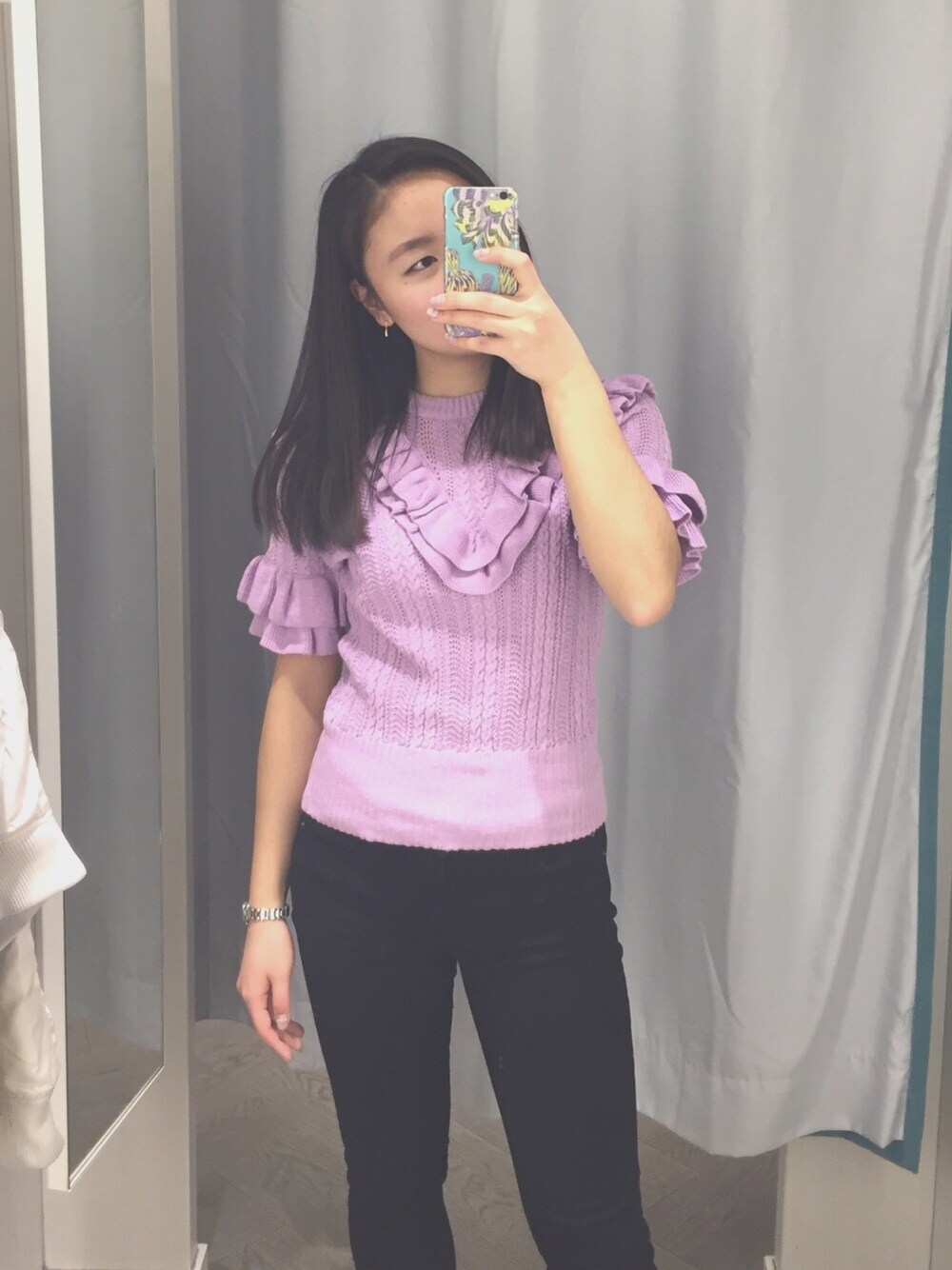 エイチアンドエム フリルシャツ フリルトリムシャツ - ダークパープル - レディース | H&M JP