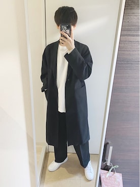 「フォローミー」｜「アイテム（チェスターコート）」を使った、TAKEさん（メンズ・181cm）の春コーディネート