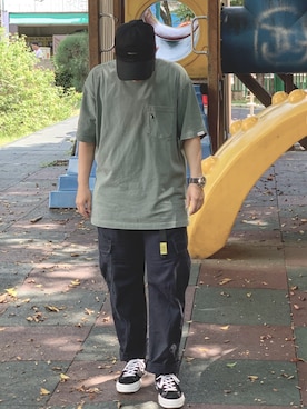「WEAR」｜「アイテム（帽子）」を使った、bbop666さん（レディース・153cm）の春コーディネート