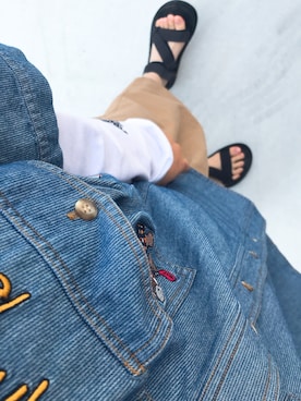 「Java（ジャバ）のアイテム（チノパンツ）」を使った、くも☁️さん（レディース・153cm）の春コーディネート