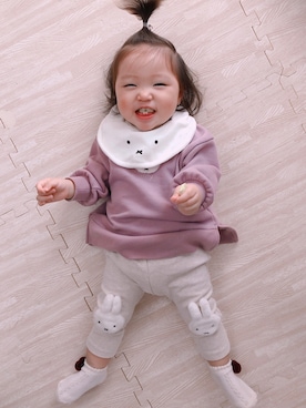 「アイテム（スウェット）」を使った、らいちゃん☆あーたんさん（キッズ・80cm）の秋コーディネート