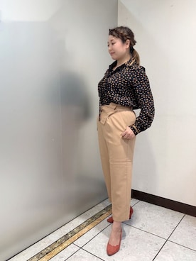 「NARACAMICIE（ナラカミーチェ）のアイテム（パンツ）」を使った、hatchさん（レディース・157cm）の秋コーディネート