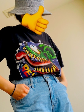 「RAT FINK（ラットフィンク）のアイテム」を使った、minさん（レディース・158cm）の春コーディネート