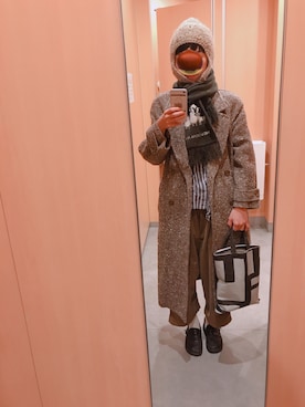 「フユコーデ」｜「アイテム（ニットキャップ/ビーニー）」を使った、コトミさん（レディース・161cm）の冬コーディネート