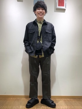「RELAX」｜「アイテム（その他アウター）」を使った、nagase_sさん（メンズ・167cm）の春コーディネート
