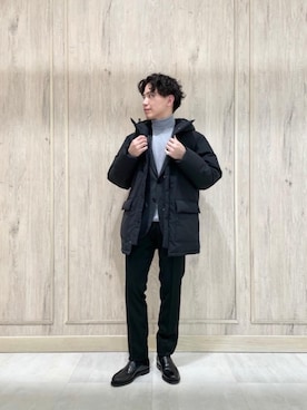 「ビジネス」｜「アイテム（ダウンジャケット/コート）」を使った、nagase_sさん（メンズ・167cm）の冬コーディネート