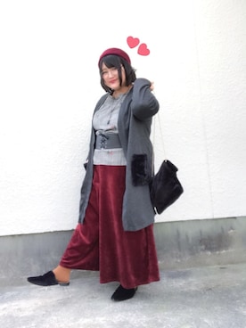 「pink adobe（ピンクアドベ）のアイテム（帽子）」を使った、小早川くる美さん（レディース・160cm）の秋コーディネート