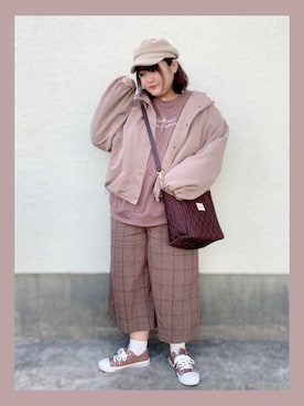 「apres jour（アプレジュール）のアイテム（マウンテンパーカー）」を使った、小早川くる美さん（レディース・158cm）の秋コーディネート