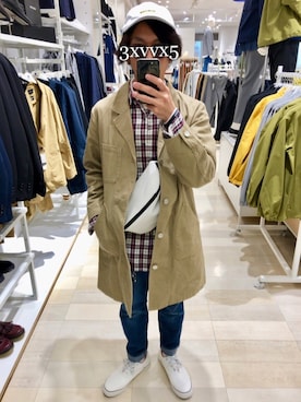「ショップコート」｜「アイテム（アクセサリー）」を使った、KNさん（メンズ・169cm）の春コーディネート