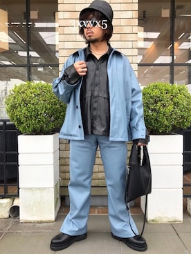 「HARE（ハレ）のオーバーチェーンリング(HARE)（ネックレス）」を使った、KNさん（メンズ・170cm）の春コーディネート