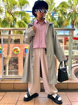 「HARE（ハレ）のアイテム（その他アウター、グリーン系）」を使った、KNさん（メンズ・170cm）の春コーディネート