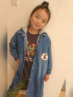「ZARA KIDSのアイテム（デニムジャケット、ブルー系）」を使った、asahinco*さん（キッズ）の春コーディネート