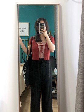 「通勤穿搭」｜「アイテム（タンクトップ）」を使った、ミキさん（レディース・158cm）の秋コーディネート