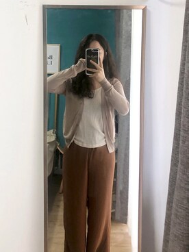 「盐系风格」｜「アイテム（キャミソール）」を使った、ミキさん（レディース・158cm）の秋コーディネート