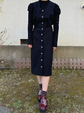 「Handmade（ハンドメイド）のアイテム（オールインワン・サロペット）」を使った、えうのいさん（レディース・163cm）の冬コーディネート