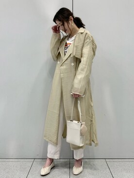 「niko and...（ニコアンド）のアイテム（トレンチコート）」を使った、ハラミさん（レディース・167cm）の春コーディネート