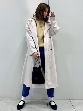 「niko and...（ニコアンド）のアイテム（トレンチコート）」を使った、ハラミさん（レディース・167cm）の春コーディネート