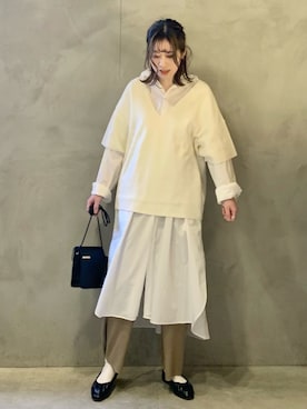 「春めきシューズ」｜「アイテム（シャツワンピース）」を使った、ハラミさん（レディース・167cm）の春コーディネート