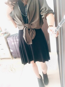 「ALDO（アルド）のアイテム（ブーティ）」を使った、Moeka Sakataさん（レディース・157cm）の春コーディネート