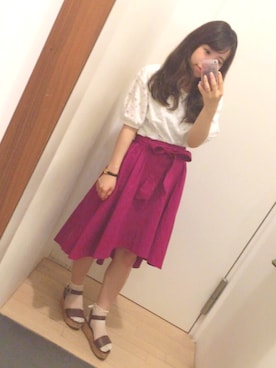 「総レース」｜MIKA◎さん（レディース・152cm）の夏コーディネート