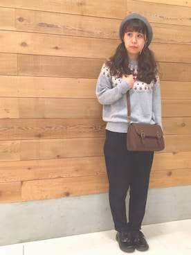 「Samansa Mos2（サマンサ モスモス）のアイテム（バッグ）」を使った、MIKA◎さん（レディース・152cm）の秋コーディネート