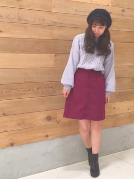 「earth music&ecology（アースミュージックアンドエコロジー）のアイテム（ハット）」を使った、MIKA◎さん（レディース・152cm）の秋コーディネート