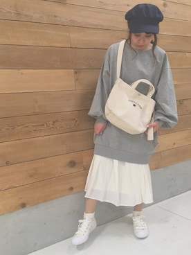 「CONVERSE（コンバース）のアイテム（バッグ）」を使った、MIKA◎さん（レディース・152cm）の春コーディネート