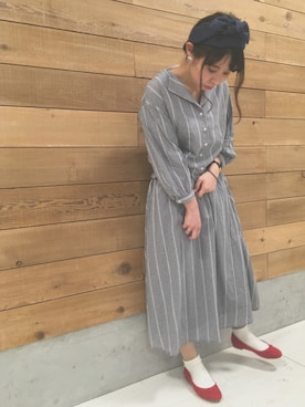 「earth music&ecology（アースミュージックアンドエコロジー）のアイテム（ヘアバンド）」を使った、MIKA◎さん（レディース・152cm）の春コーディネート